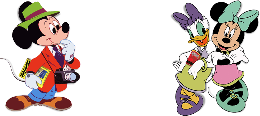Photopass Photographer Mickey And Park Guests Daisy - Minnie Mouse Clipart (891x413), Png Download