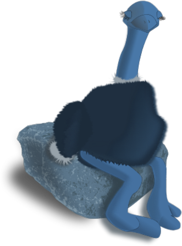 Ostrich Sitting On A Stone - Clip Art - Png Download (600x812), Png Download