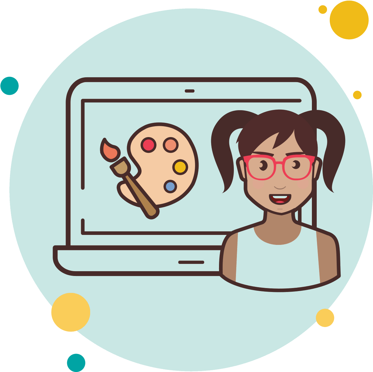 Laptop Art Palette Icon - Laptop Clipart (1600x1600), Png Download