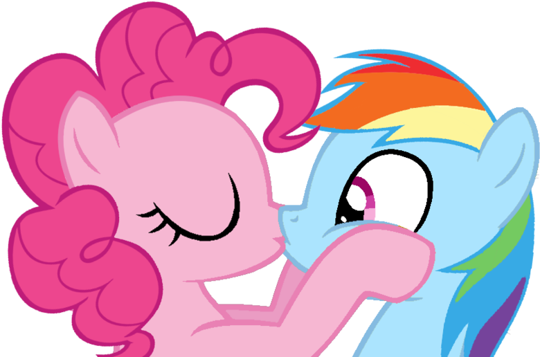 Pinkie - Pinkie Pie Y Rainbow Dash Kiss Clipart (900x630), Png Download