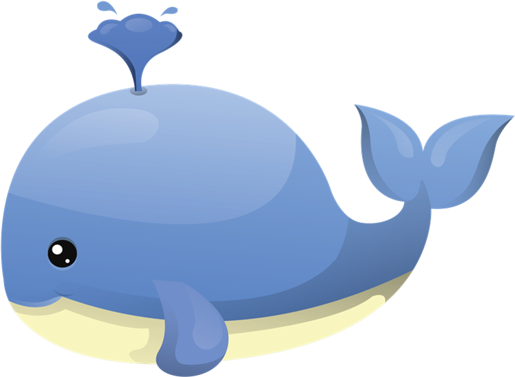 Sick Clipart Whale - Cute Baby Whale Cartoon - Png Download (804x608), Png Download
