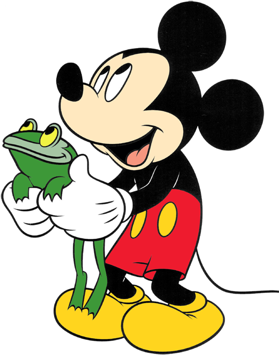 Mickey Mouse - Mickey And A Frog Clipart (576x728), Png Download