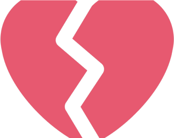 Broken Heart Clipart Tired Heart - Broken Heart Pink - Png Download (640x480), Png Download