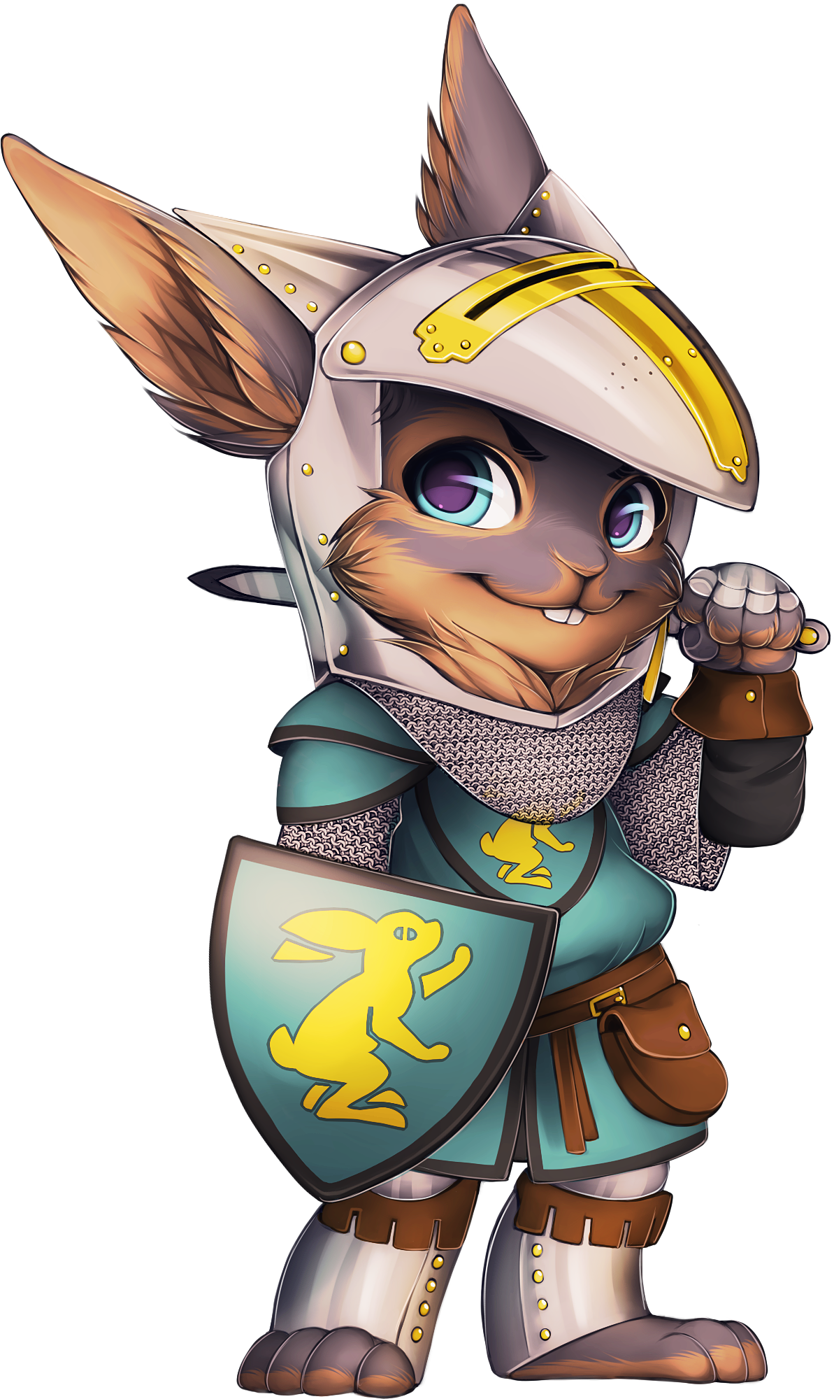 Knight Rabbit - Knight Bunny Clipart (1283x2024), Png Download