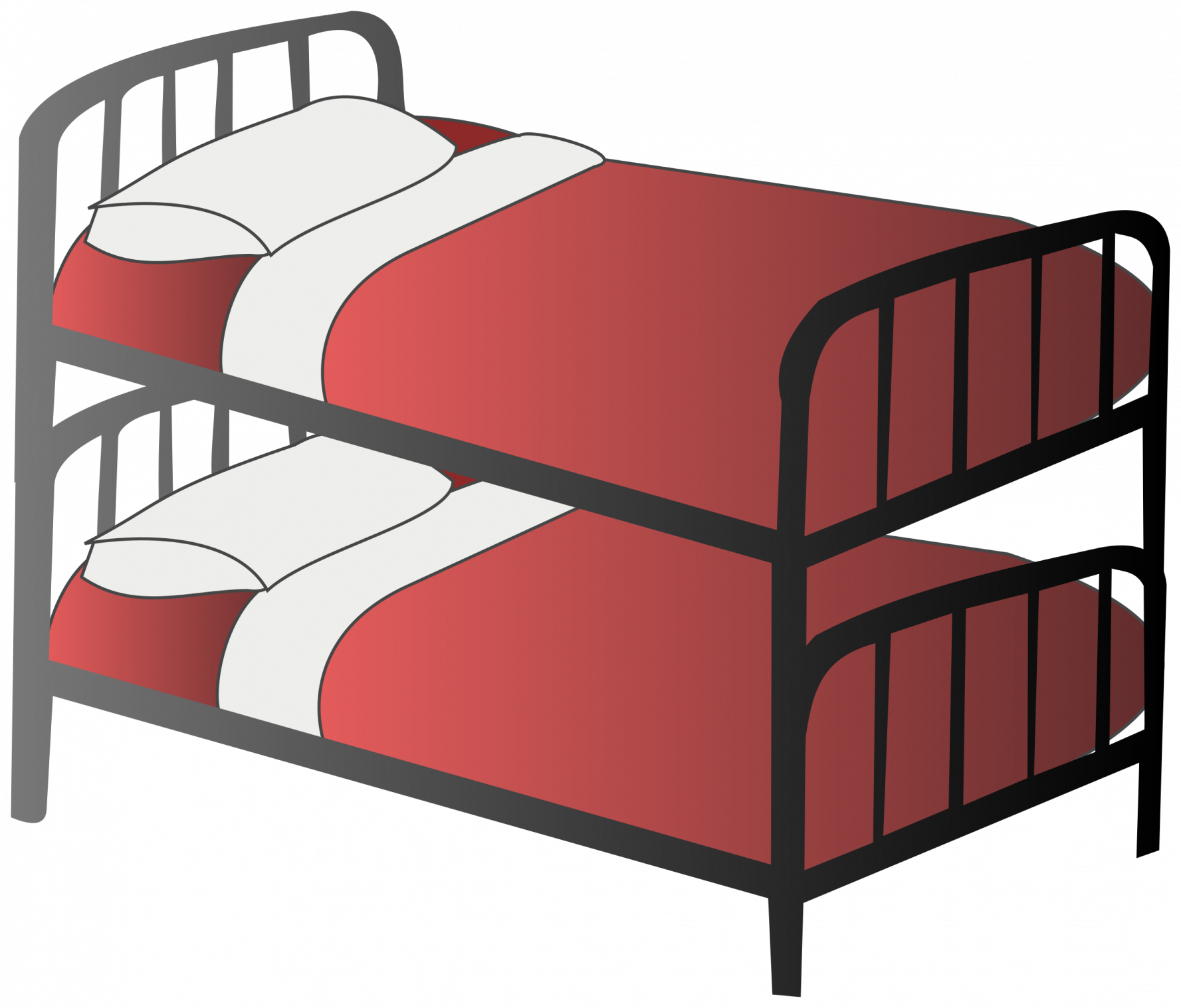 Clip Library Download Bedroom Clipart Modern Bedroom - Cartoon Bunk Beds - Png Download (1777x1517), Png Download