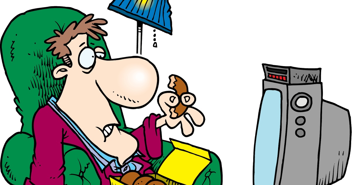 My English Notes Potato Eating In Front Of Tv Cartoon Clipart