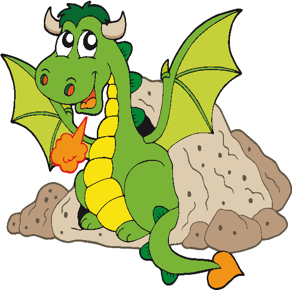 Funny Cartoon Dragon Clip Art Images Are On A Transparent - Cute Cartoon Dragon - Png Download (600x600), Png Download