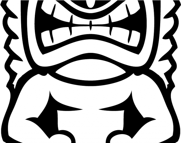 Totem Pole Clipart Black And White - Tiki Clipart Black And White - Png Download (640x480), Png Download