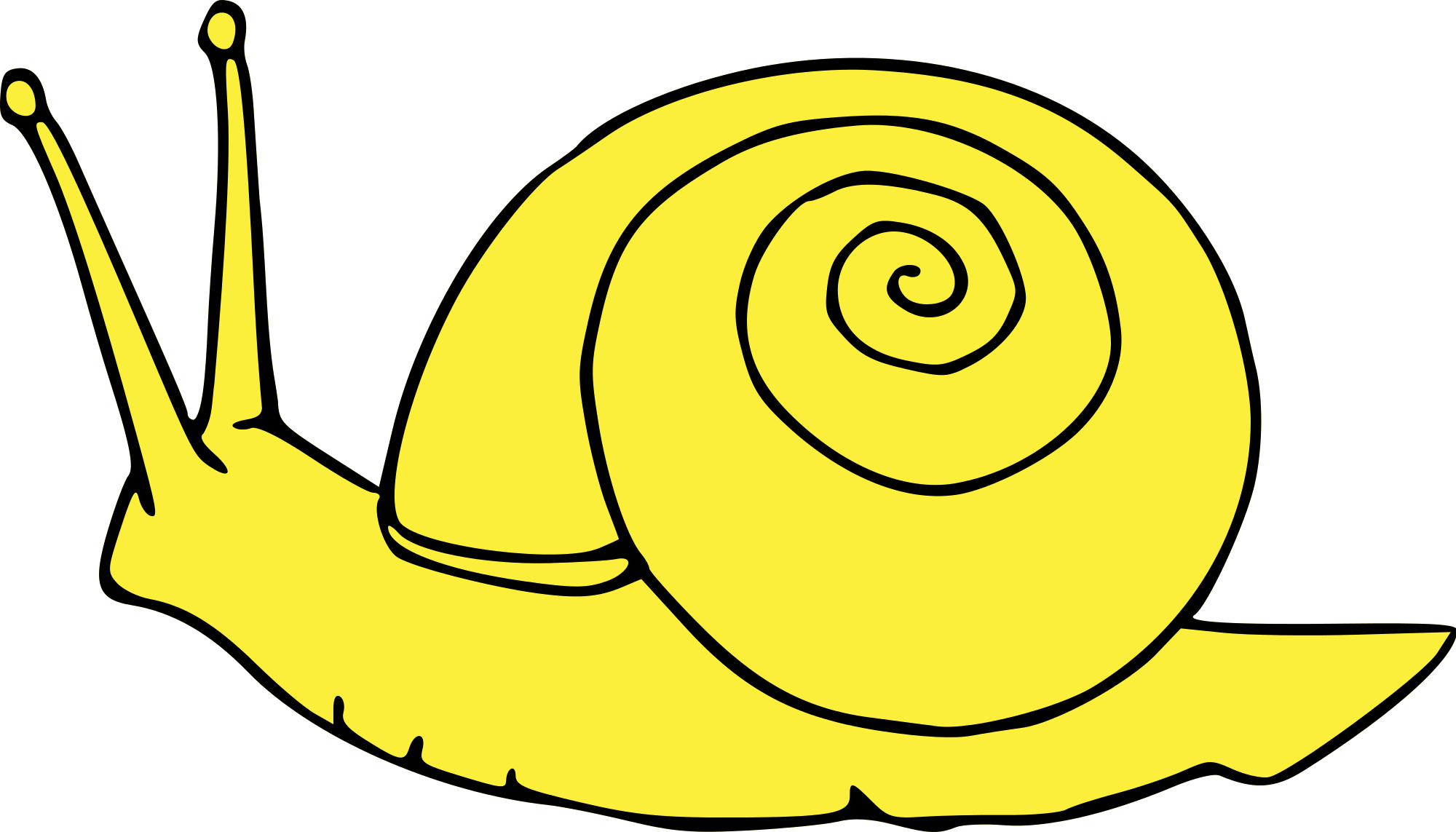 Open - Yellow Snail Clipart - Png Download (2000x1143), Png Download