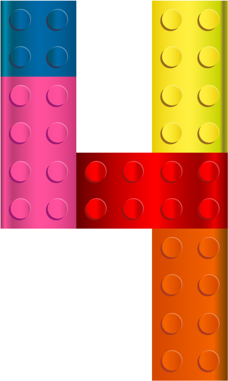 Lego Number Four Clip Art Image Wikiclipart - Numero 4 Lego - Png Download (768x1280), Png Download