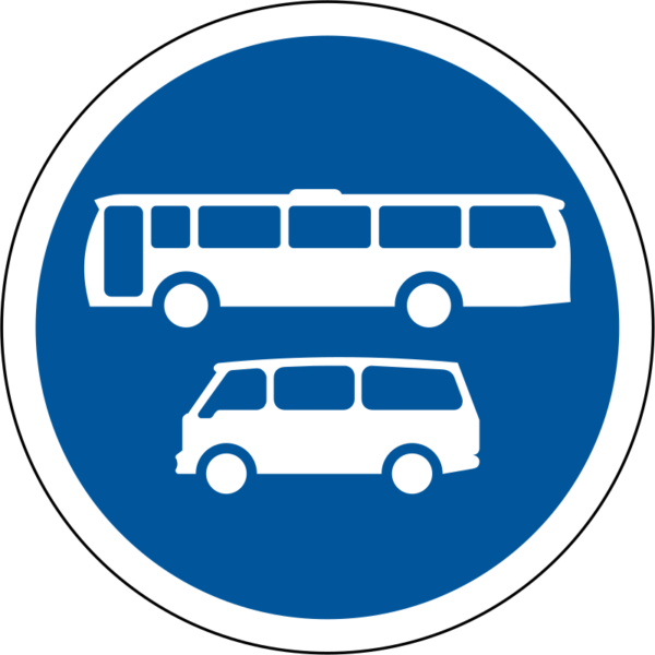 Buses & Minibuses - R301 Road Sign Clipart (600x600), Png Download