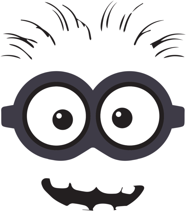 Eyes Black And White Minion Eye Clipart Black And White - Minions Silhouette - Png Download (768x738), Png Download