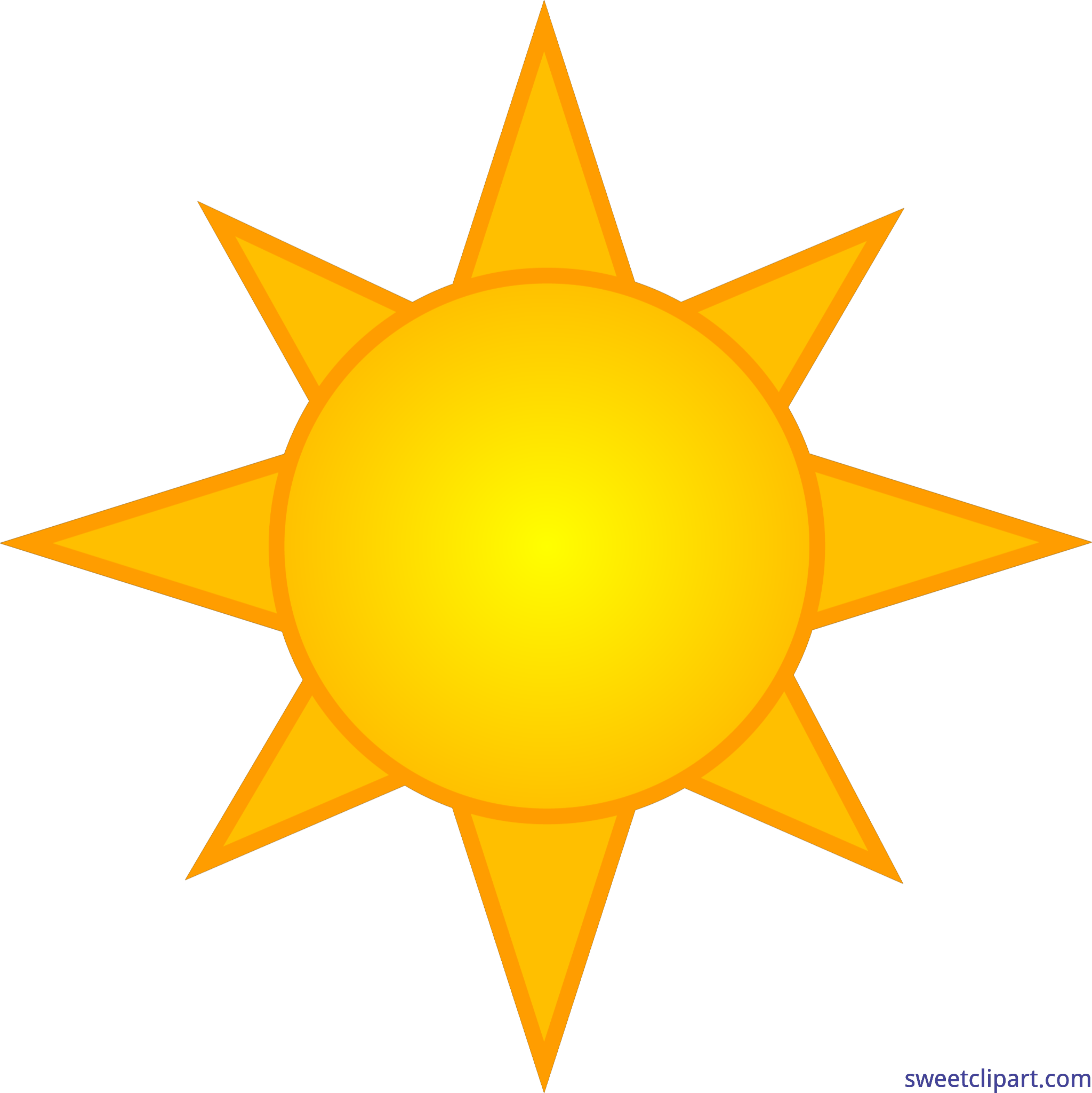 Yellow Sun Symbol 6 Clip Art - Png Download (5789x5793), Png Download