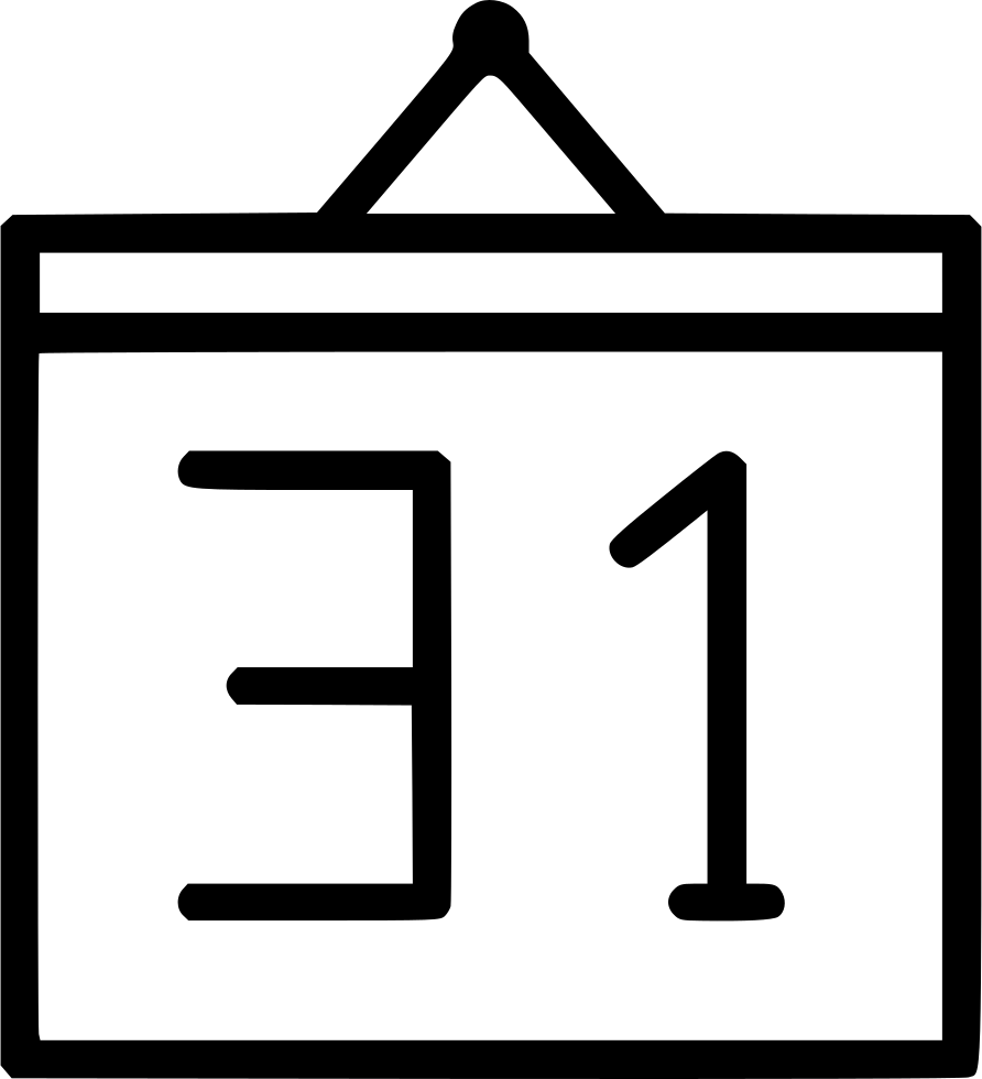 Calendar Number Newyears Eve Celebration December Comments - New Year's Eve Clipart (892x980), Png Download