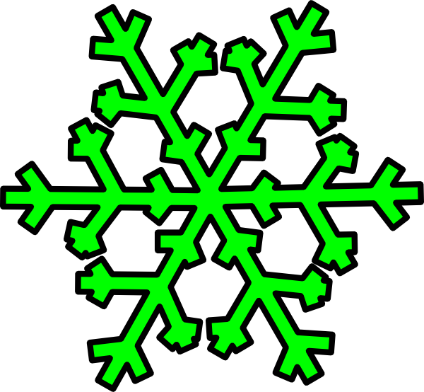 Green Snowflake Clip Art At Clker - Transparent Background Red Snowflake - Png Download (600x554), Png Download