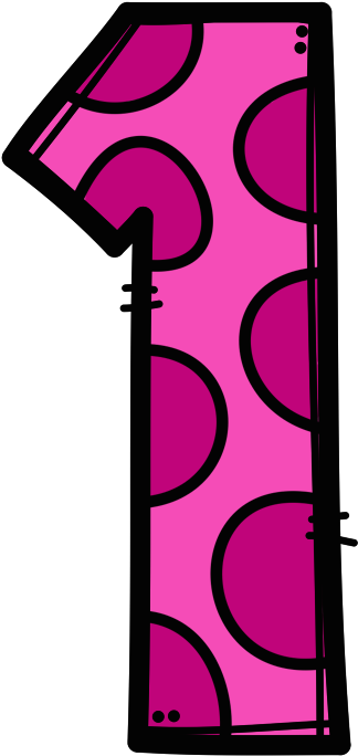 Double Pink Spot 1 - Numeros Png Preescolar Clipart (397x807), Png Download