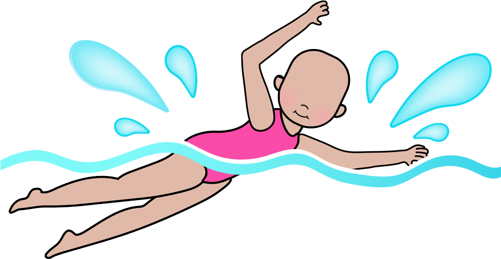 Clipart Girl Swimming - Swimming - Png Download (1000x1000), Png Download