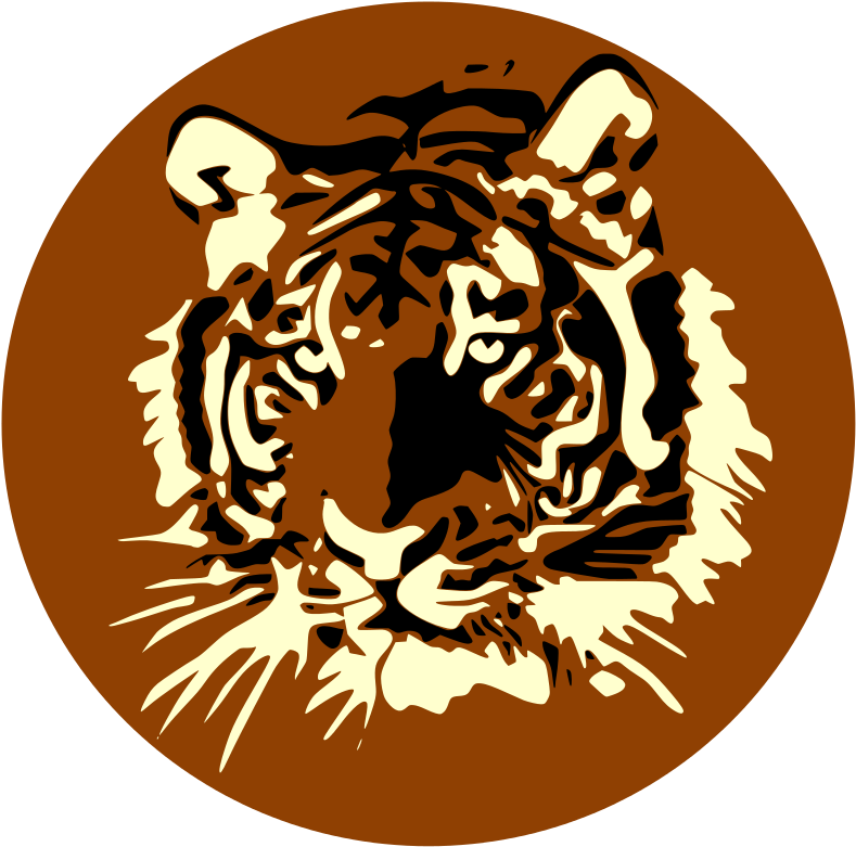Tiger Face Clip Art N20 - Tiger Icon Shower Curtain - Png Download (600x594), Png Download