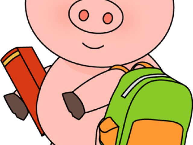Sandwich Clipart Pig - Pig Going To School - Png Download (640x480), Png Download