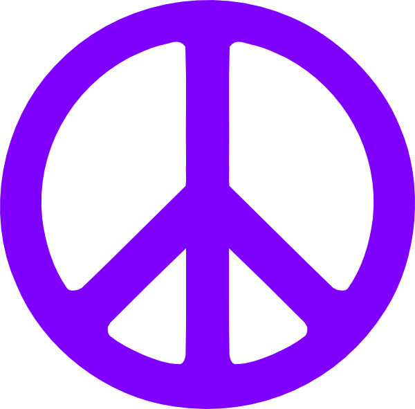 Download Free Printable Clipart And Coloring Pages - Purple Peace Sign - Png Download (600x591), Png Download