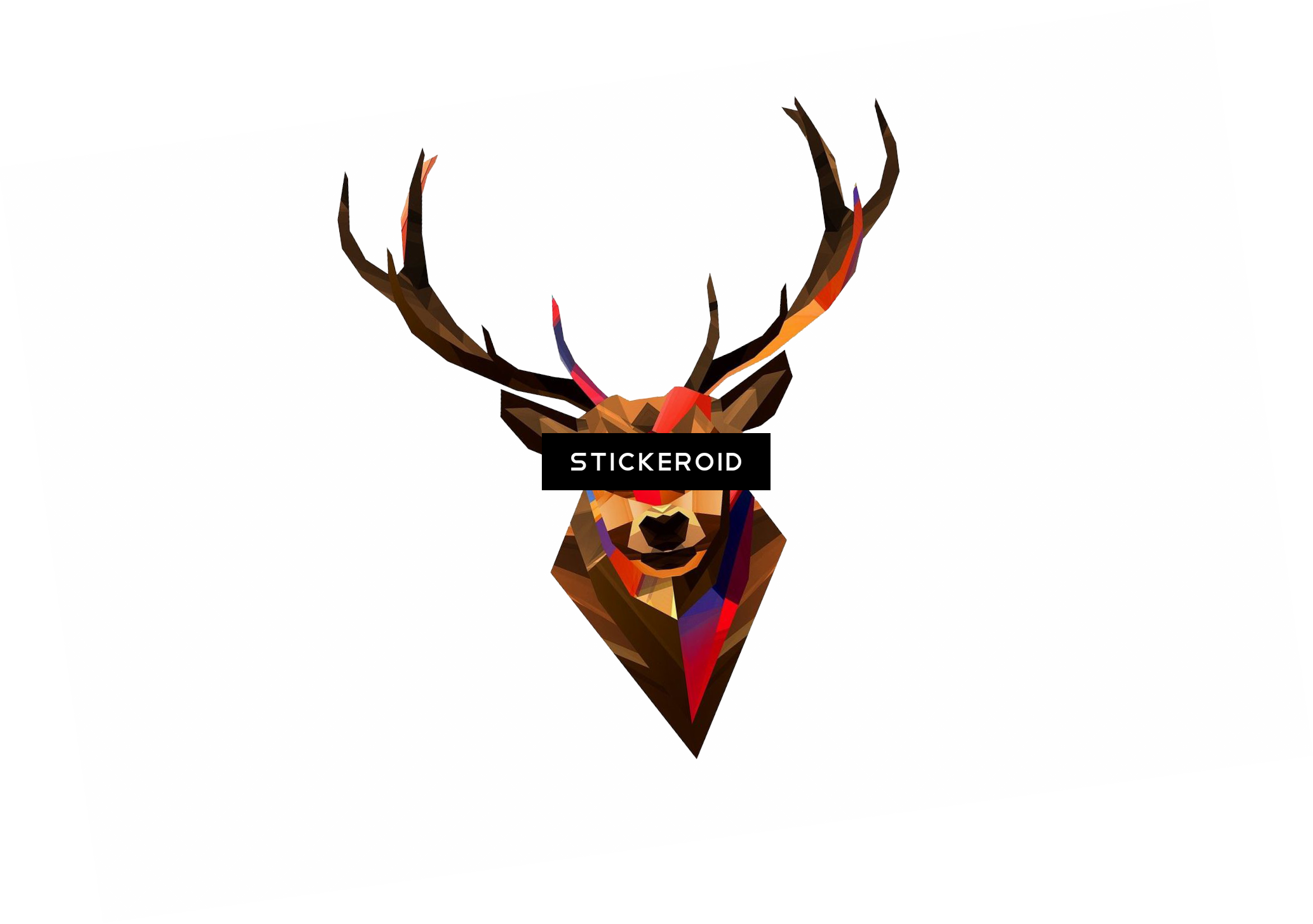 Deer Head - Geoetric Lieb Keramik Stern-ornament Clipart (2067x1455), Png Download
