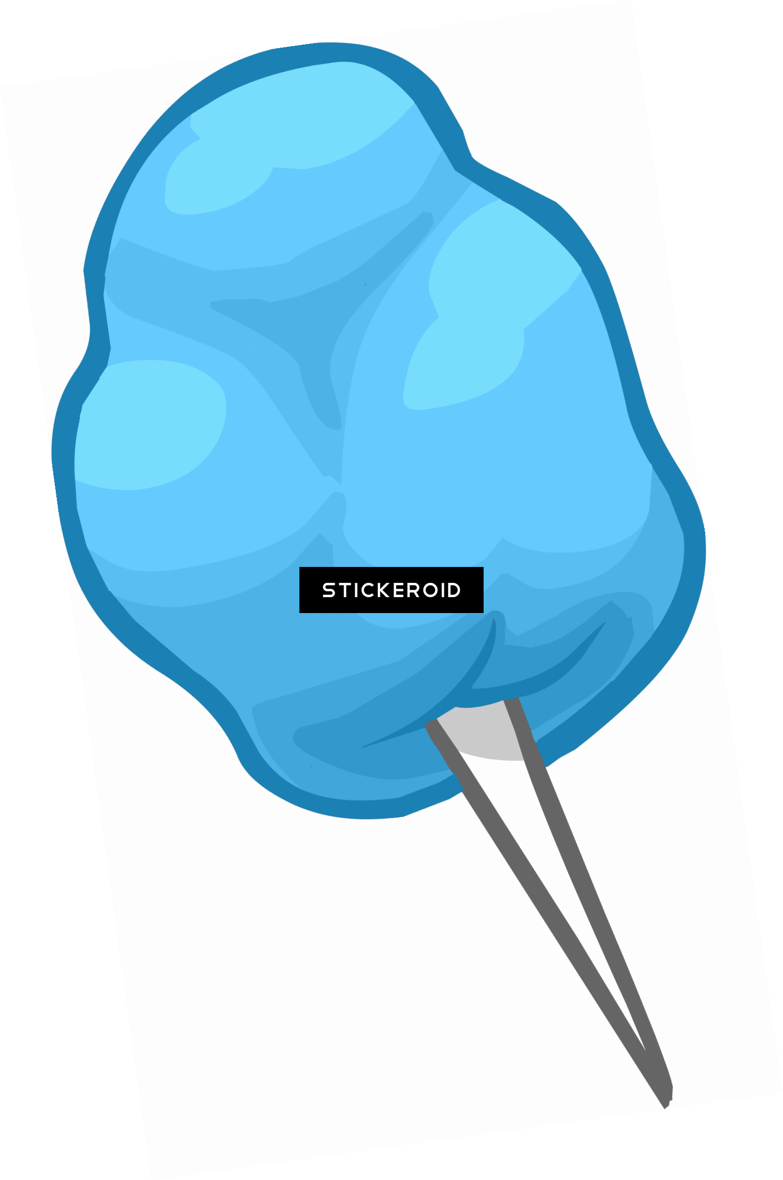 Blue Cotton Candy Lollipop Clipart (1530x2304), Png Download