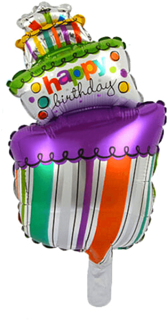Foil Balloon 40cm "happy Birthday Cake" - Balloon Clipart (768x768), Png Download