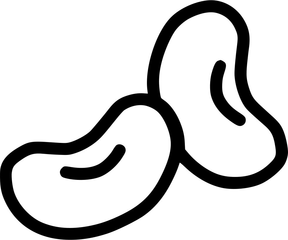 Tiptoe Clipart Vegetable - Bean Black And White Png Transparent Png (980x818), Png Download