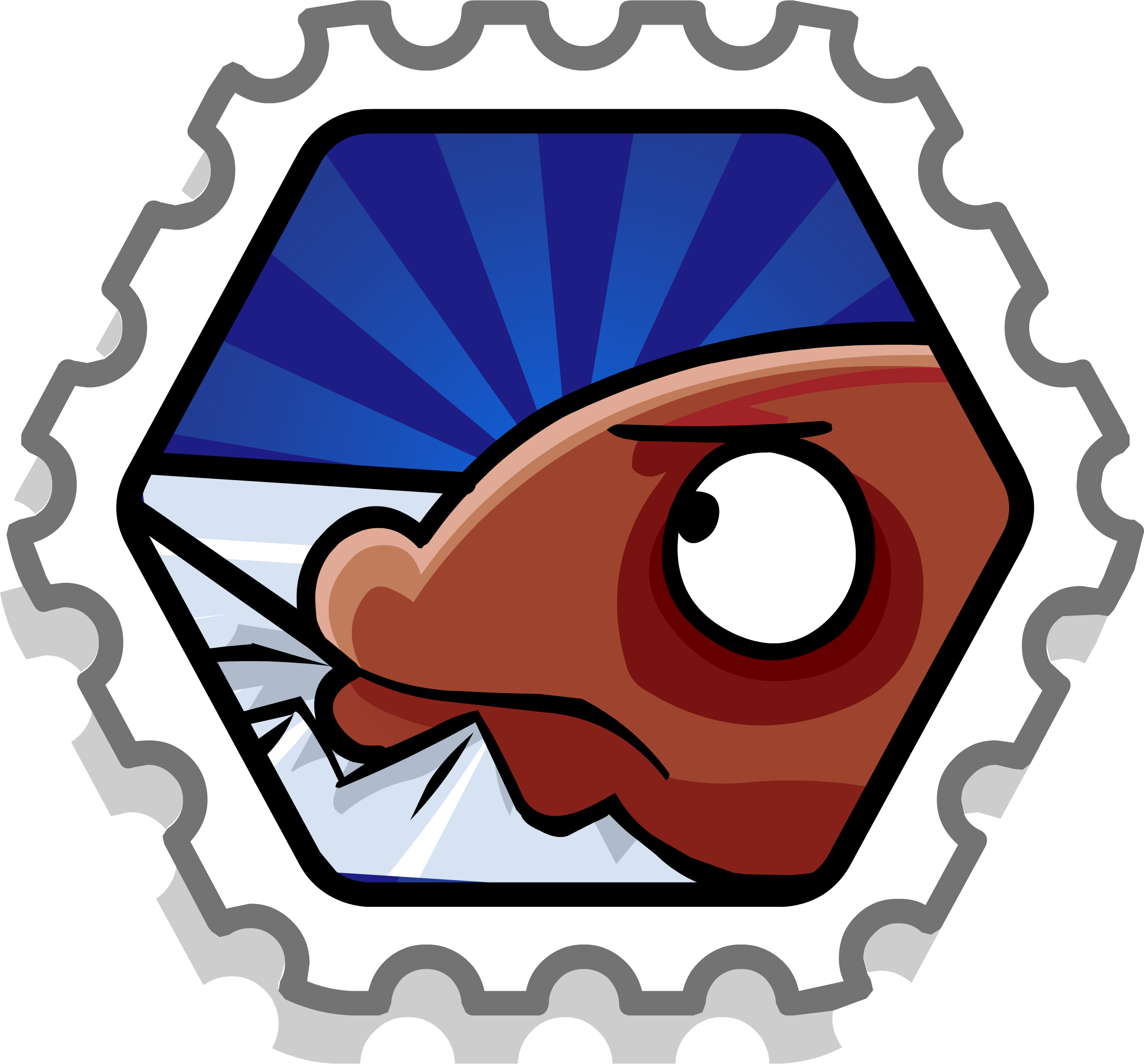 Hard - Club Penguin Ace Pilot Stamp Clipart (2452x2280), Png Download