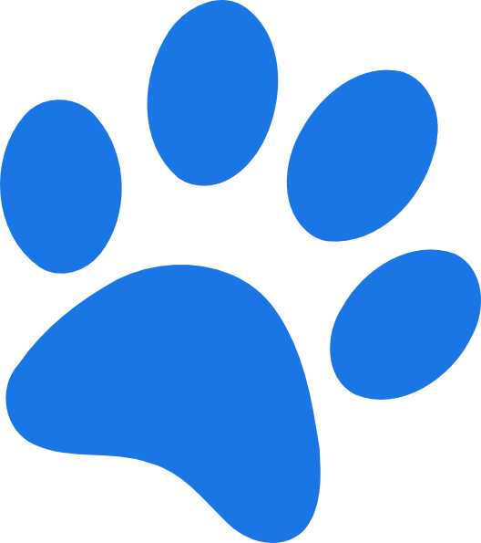 Blue Paw Print Png Clipart (528x595), Png Download