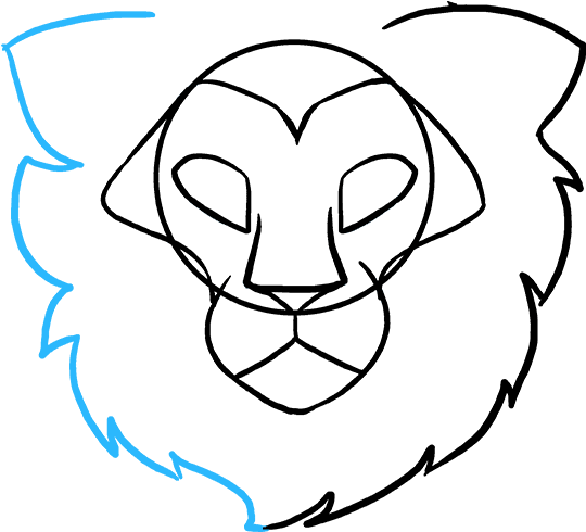 How To Draw A Really Easy Tutorial - Lion Head Drawing Clipart (680x678), Png Download