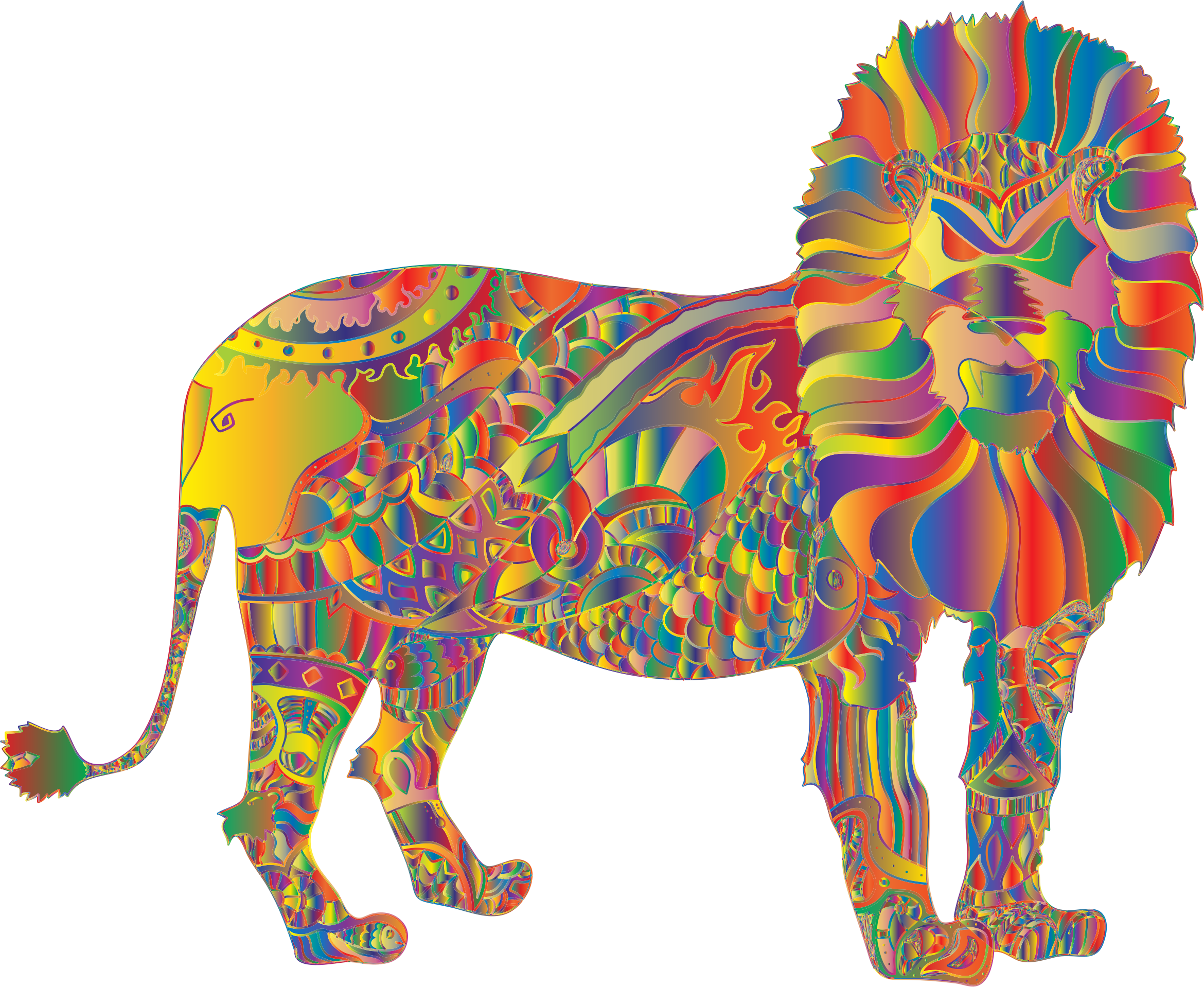 Prismatic Redglove Big Image - Lion Clipart (2340x1918), Png Download