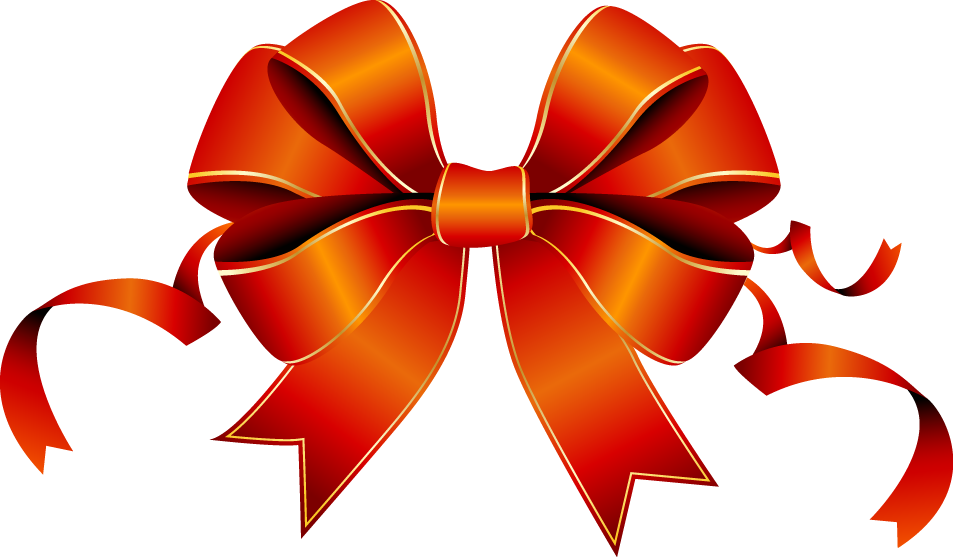 Christmas Ribbon Clipart Embellishment - Christmas Pictures Orange Background - Png Download (953x557), Png Download