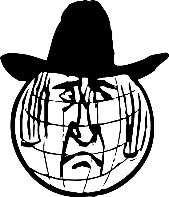 Forgetmenot - Cowboy Globe Shower Curtain Clipart (549x640), Png Download