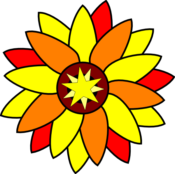 Sunflower Star Tatto Svg Clip Arts 600 X 598 Px - Png Download (600x598), Png Download