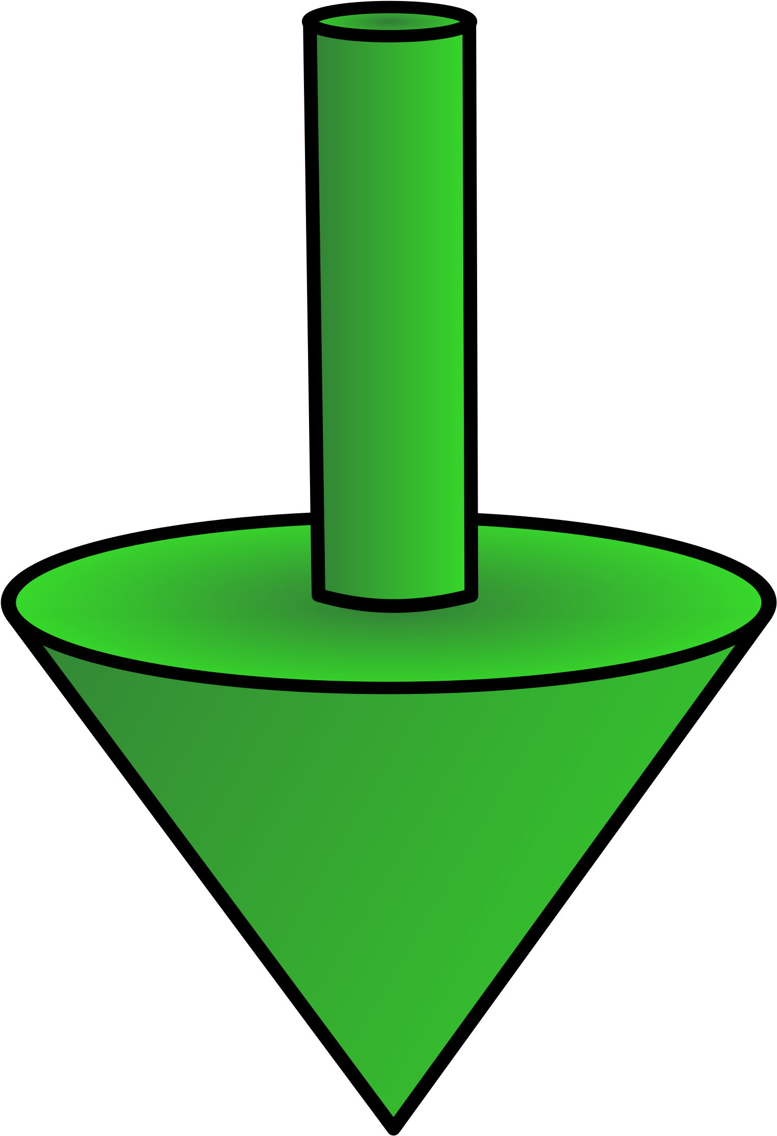 Green Arrow Pointer Down Clipart - 3d Arrow Cone - Png Download (546x800), Png Download