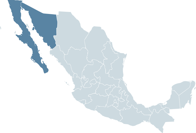 Republic Of Sonora Map - Baja California Y Sonora Clipart (800x544), Png Download