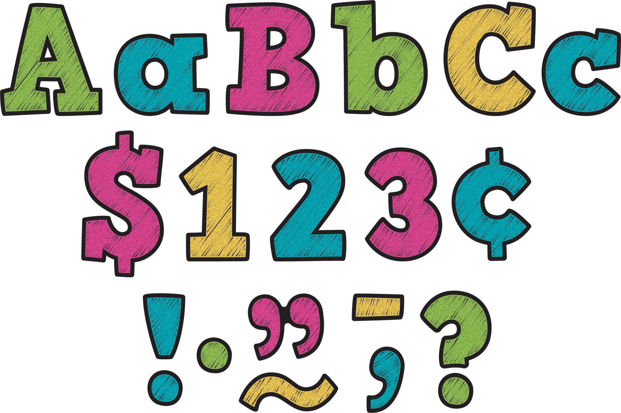 Chalkboard Brights Bold Block 3" Letters - Teacher Created Resources Chalkboard Brights Bold Block Clipart (2000x1331), Png Download