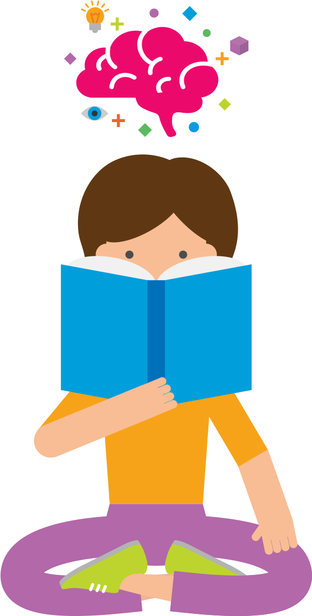 Book Suggestions By Genre For Grade 9 12 Readers - Reading Fast Brain Clipart Png Transparent Png (644x1200), Png Download