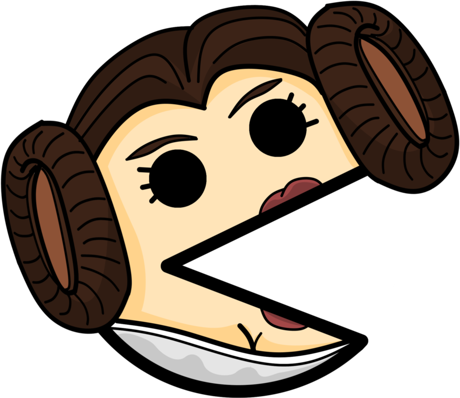 Princess Leia Pacman By Suddenwolf - Pacman Leia Clipart (945x845), Png Download