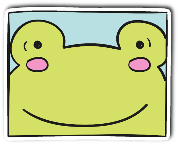 Funny Frog Peeking Out Vinyl Die Cut Sticker - Frog Clipart (600x600), Png Download