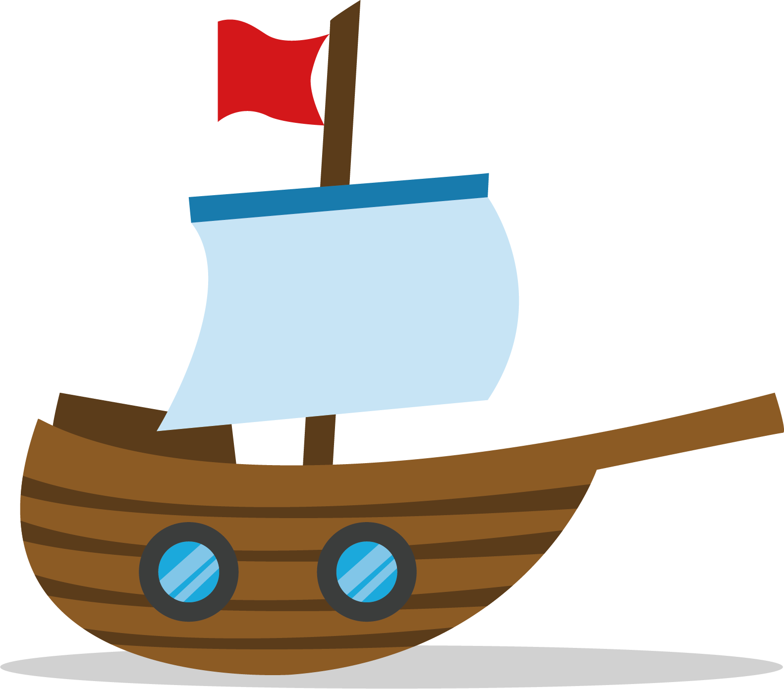 卡通木船矢量 - Cartoon Clipart (1582x1391), Png Download