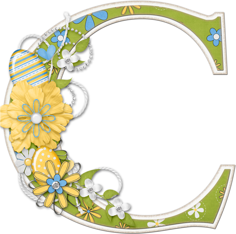 B *✿* Primaveral Con Flores , Patitos Y Huevos De Pascua - Letter Clipart (1009x1024), Png Download