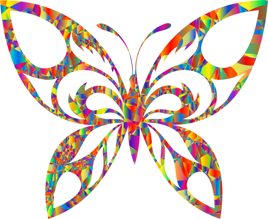 Butterfly Silhouette Drawing - Gold Butterfly No Background Clipart (918x750), Png Download