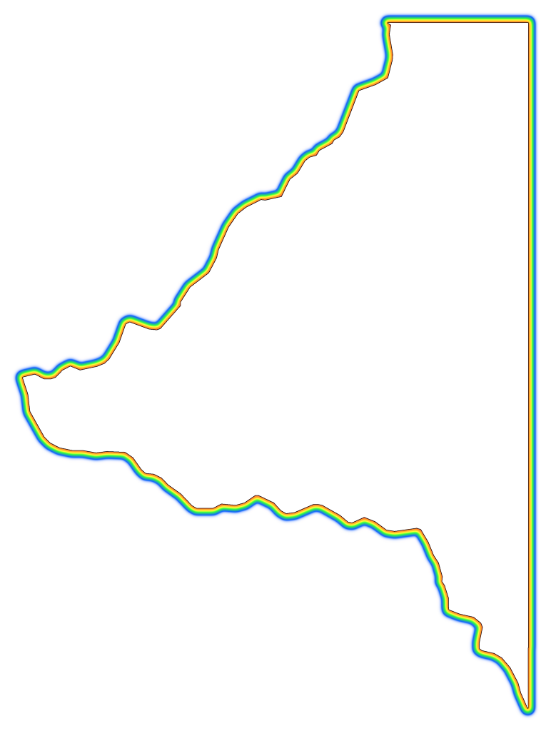 A Rainbow Outline Around A Map Of Bradford Clipart (772x1024), Png Download