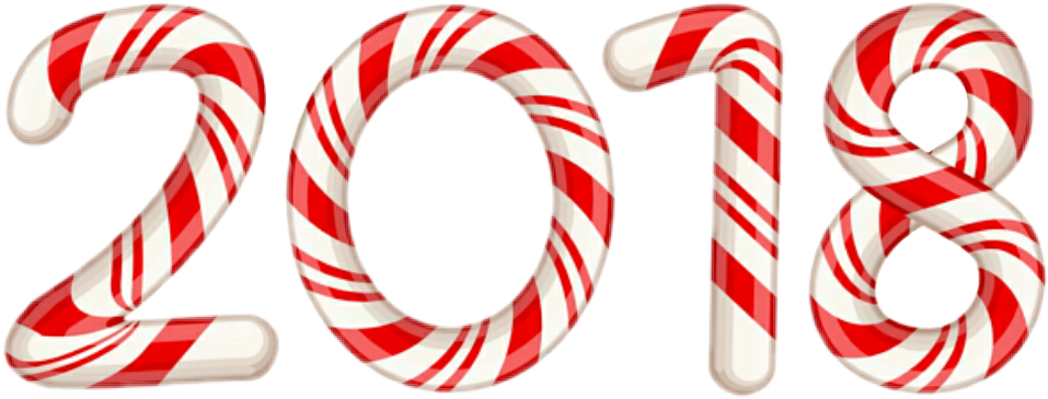 December Clipart Candy Cane - 2018 In Candy Canes - Png Download (957x365), Png Download