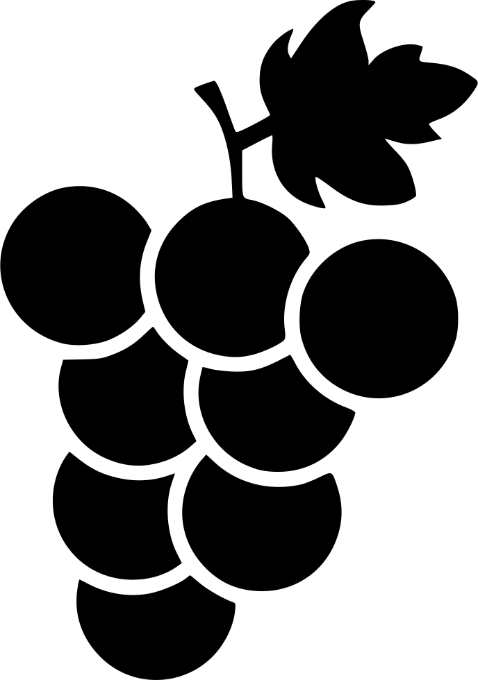 Healthy Grapes Fruits Fresh Slice Wine Svg - Wine Grapes Icon Clipart (688x980), Png Download