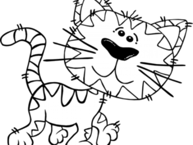 Cat Clipart Colour - Decorative Tiger Cat Print Pillow Cover - Png Download (640x480), Png Download