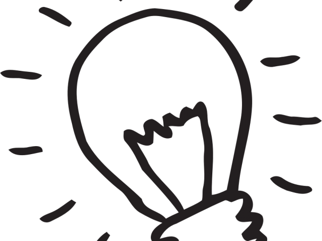 Bulb Clipart Glow - Black And White Light Bulb Clipart Png Transparent Png (640x480), Png Download