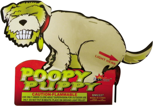 Poopy Puppy Novelties Boomer-902x600 - Poopy Puppy Firework Clipart (768x511), Png Download